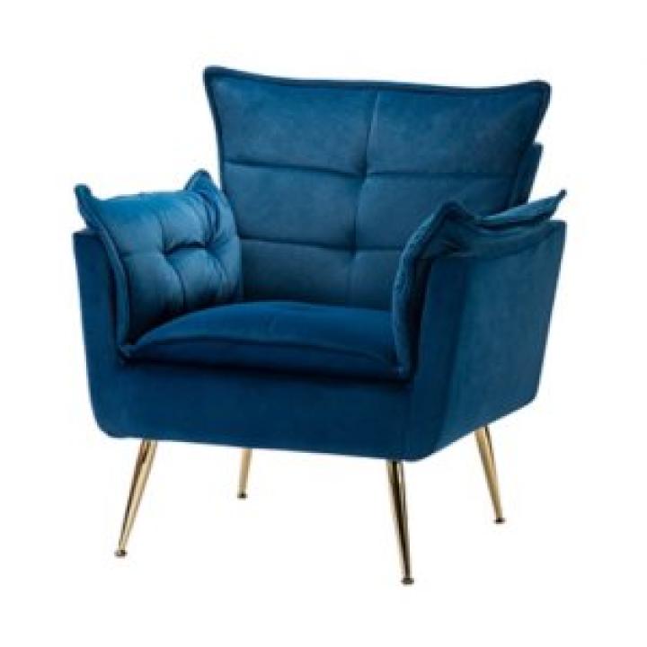 Ilia Navy Velvet Accent Chair