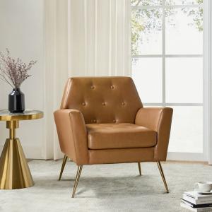 Maris Camel Faux Leather Accent Chair