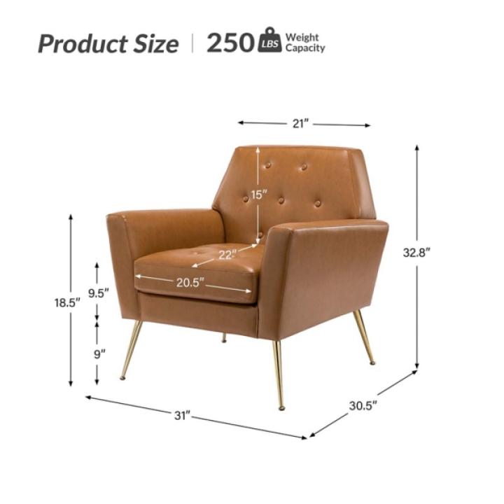 Maris Camel Faux Leather Accent Chair