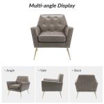 Maris Gray Faux Leather Accent Chair