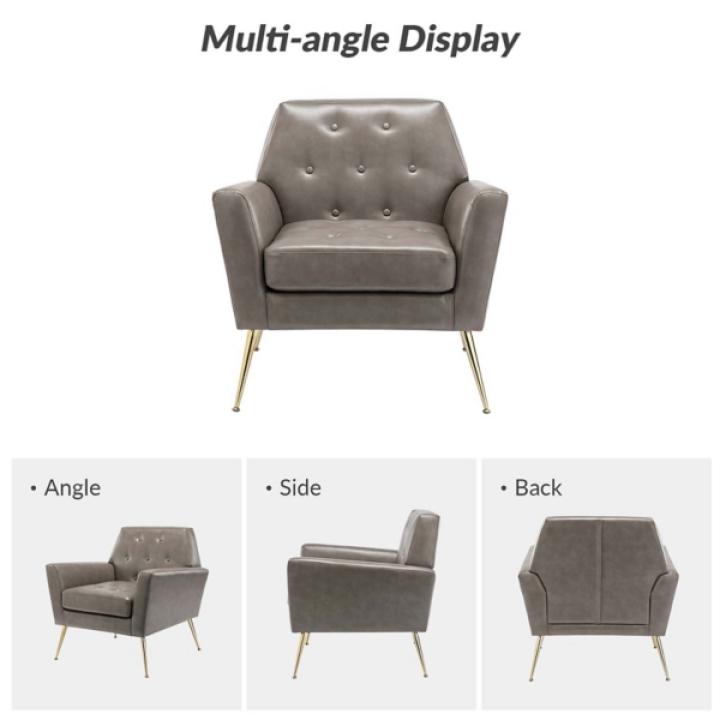 Maris Gray Faux Leather Accent Chair