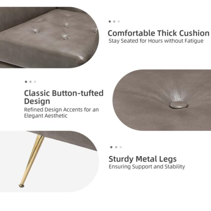 Maris Gray Faux Leather Accent Chair