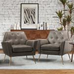 Maris Gray Faux Leather Accent Chair
