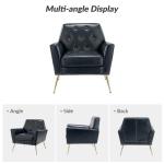 Maris Navy Faux Leather Accent Chair