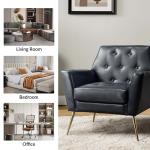Maris Navy Faux Leather Accent Chair
