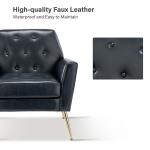 Maris Navy Faux Leather Accent Chair