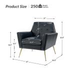 Maris Navy Faux Leather Accent Chair