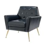Maris Navy Faux Leather Accent Chair