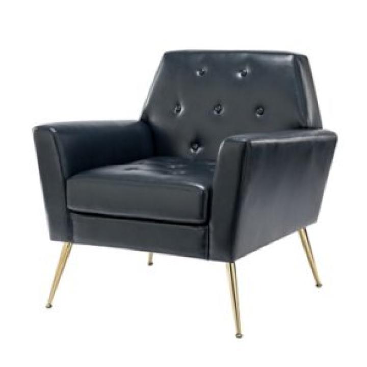 Maris Navy Faux Leather Accent Chair