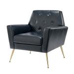 Maris Navy Faux Leather Accent Chair