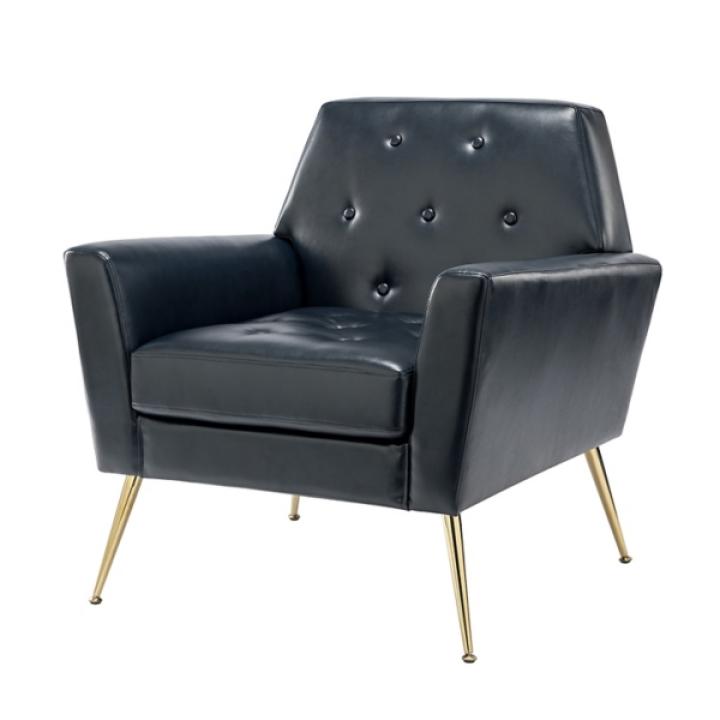 Maris Navy Faux Leather Accent Chair