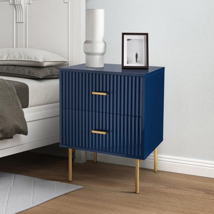 Ceandro Navy 2 Drawer Nightstand