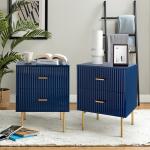 Ceandro Navy 2 Drawer Nightstand
