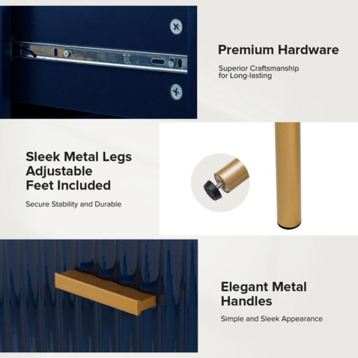 Ceandro Navy 2 Drawer Nightstand