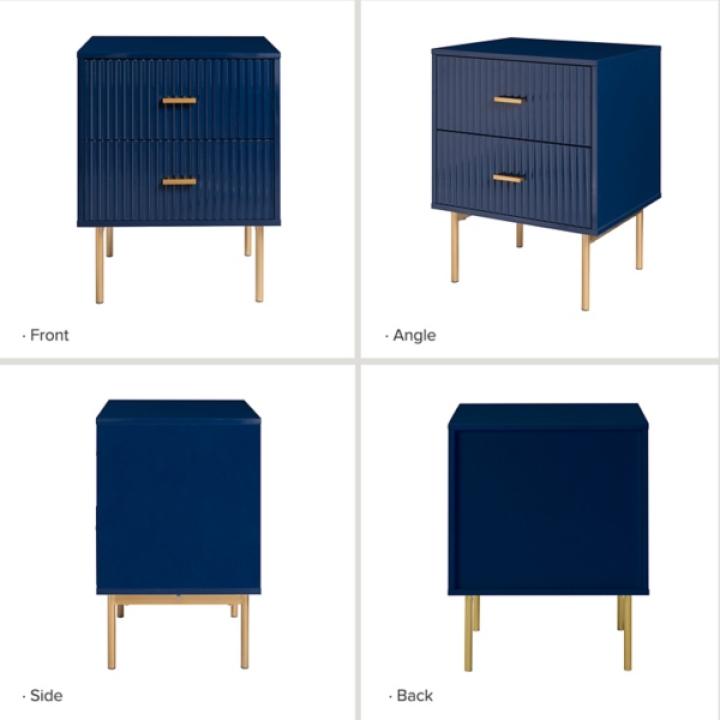 Ceandro Navy 2 Drawer Nightstand