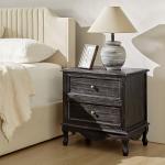 Hippe Charcoal Gray 2 Drawer Nightstand
