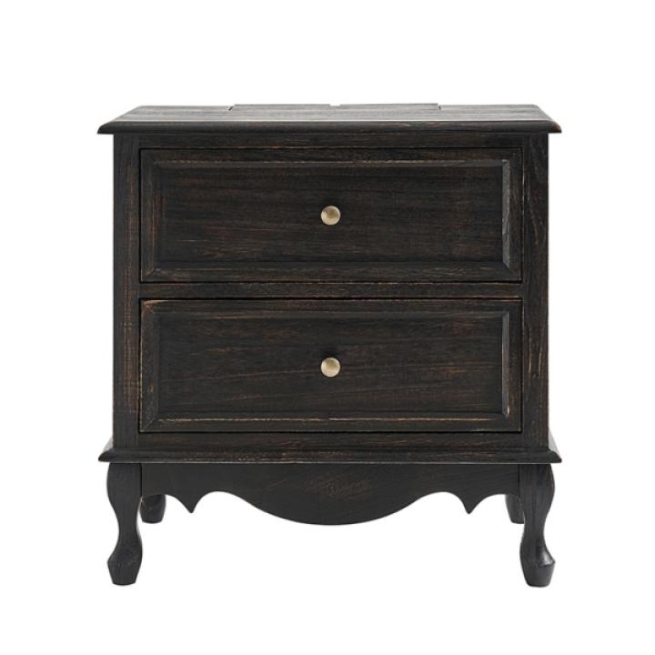 Hippe Charcoal Gray 2 Drawer Nightstand