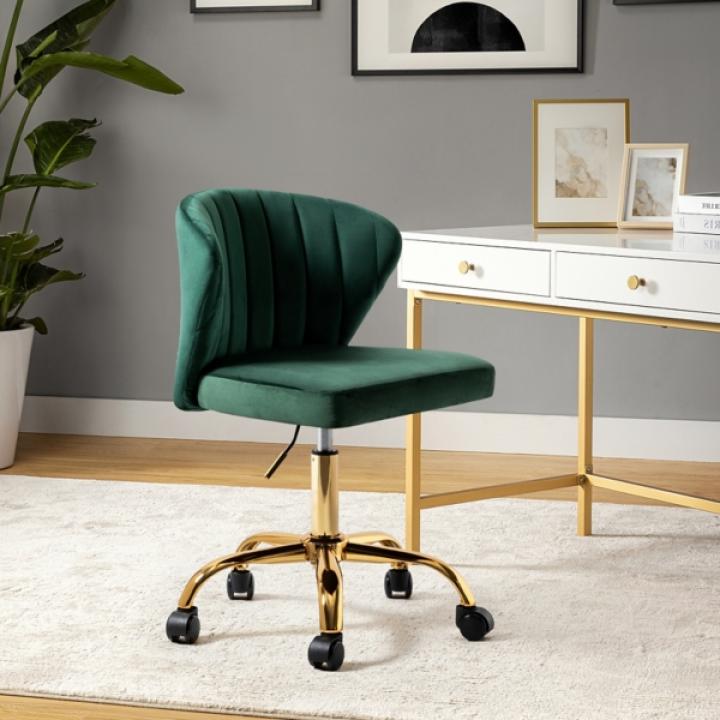 Green Velvet Ilia Office Chair