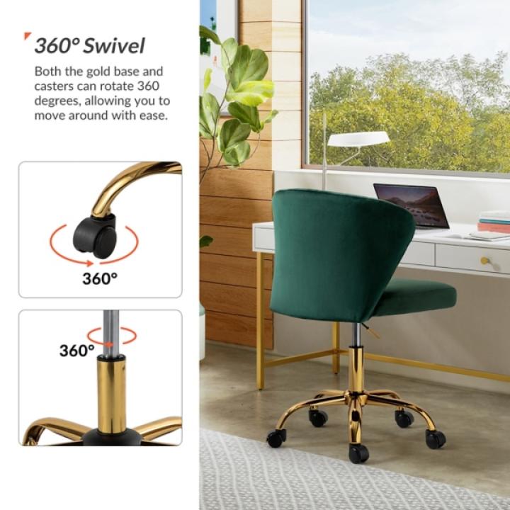 Green Velvet Ilia Office Chair