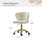 Ivory Velvet Ilia Office Chair