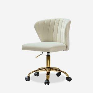 Ivory Velvet Ilia Office Chair