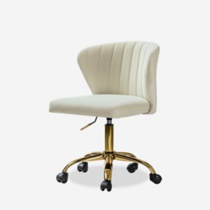 Ivory Velvet Ilia Office Chair