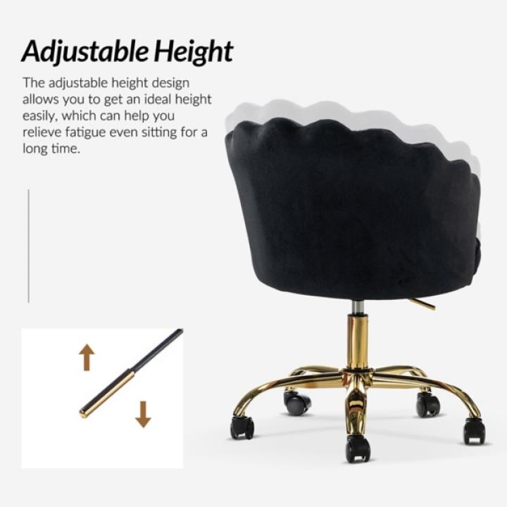 Black Velvet Belanda Office Chair