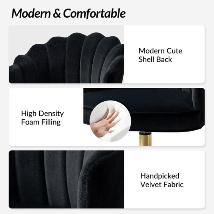 Black Velvet Belanda Office Chair