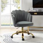 Gray Velvet Belanda Office Chair