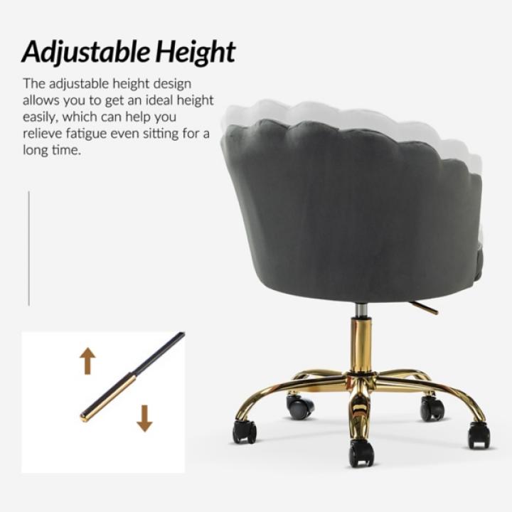 Gray Velvet Belanda Office Chair