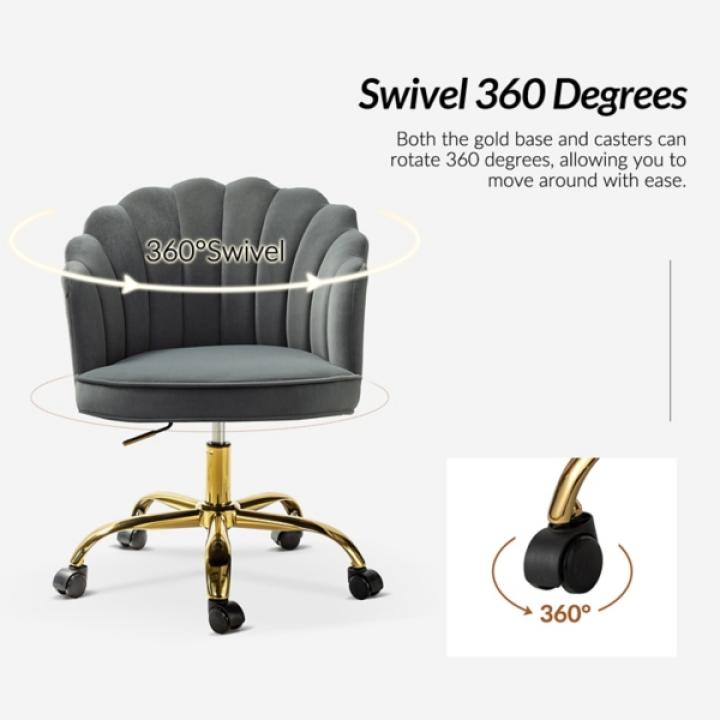 Gray Velvet Belanda Office Chair