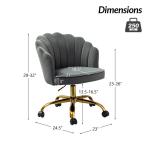 Gray Velvet Belanda Office Chair