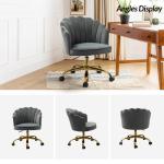 Gray Velvet Belanda Office Chair