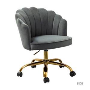 Gray Velvet Belanda Office Chair