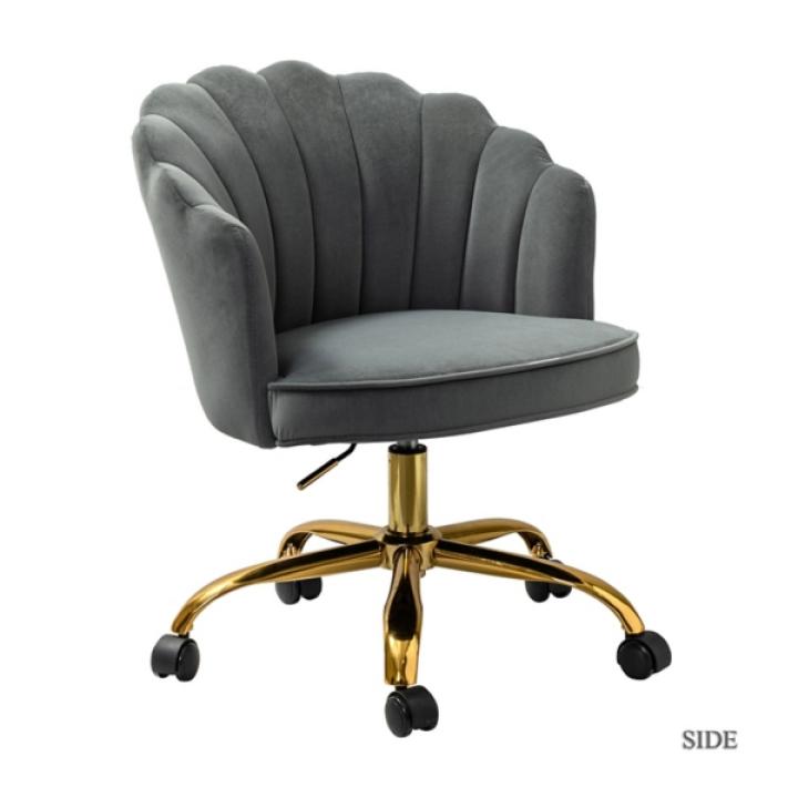 Gray Velvet Belanda Office Chair