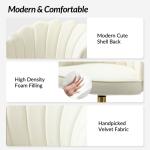 Ivory Velvet Belanda Office Chair