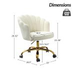 Ivory Velvet Belanda Office Chair