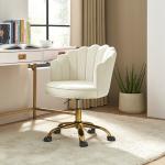 Ivory Velvet Belanda Office Chair