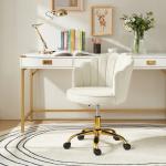 Ivory Velvet Belanda Office Chair