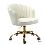 Ivory Velvet Belanda Office Chair