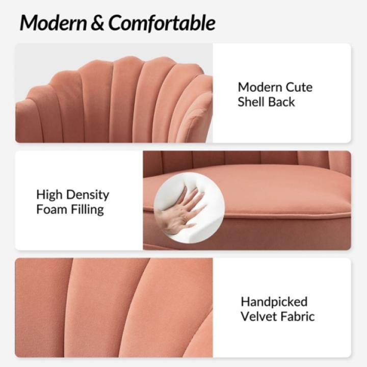 Pink Velvet Belanda Office Chair