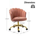 Pink Velvet Belanda Office Chair