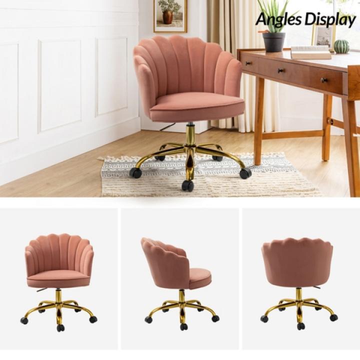 Pink Velvet Belanda Office Chair