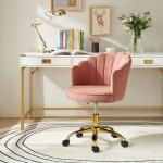 Pink Velvet Belanda Office Chair