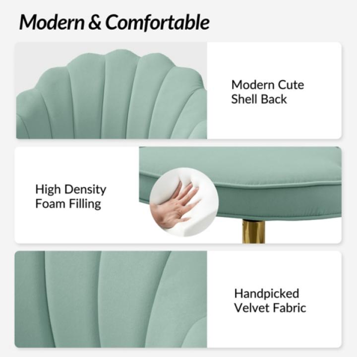 Sage Velvet Belanda Office Chair