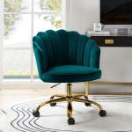 Teal Velvet Belanda Office Chair