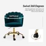 Teal Velvet Belanda Office Chair