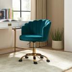 Teal Velvet Belanda Office Chair