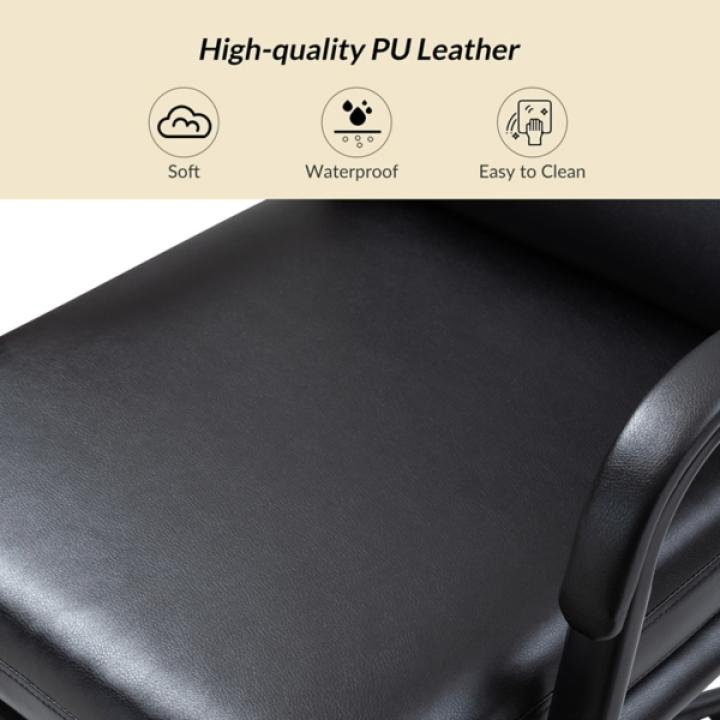Black Faux Leather Indigo Office Chair