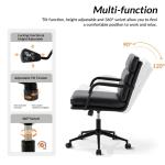 Black Faux Leather Indigo Office Chair